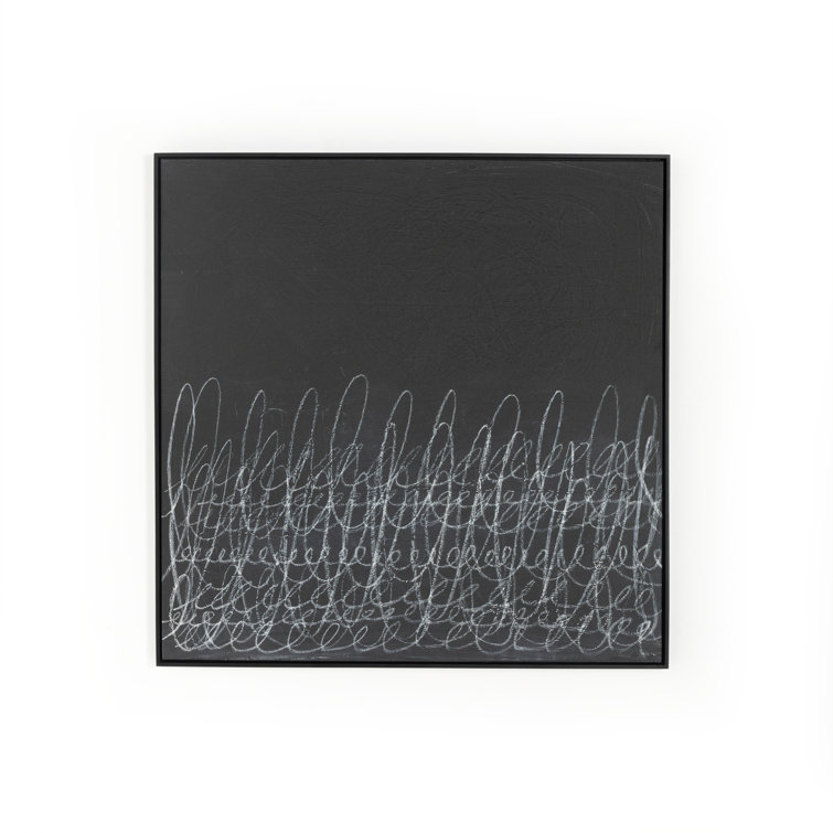 Abstract Charcoal and Chalk 48" x 48" Canvas Painting