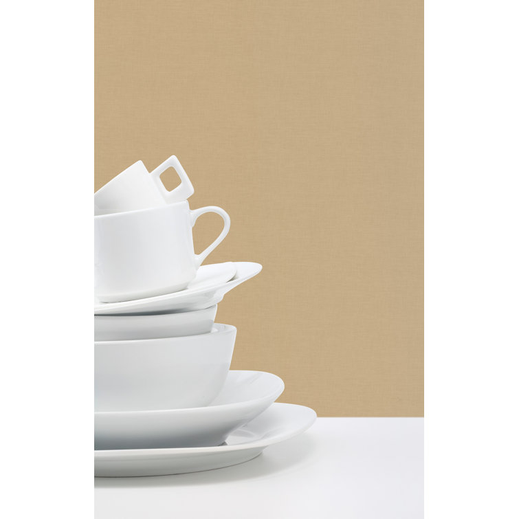 Beige Linen Design 33' L x 21" W Wallpaper Roll