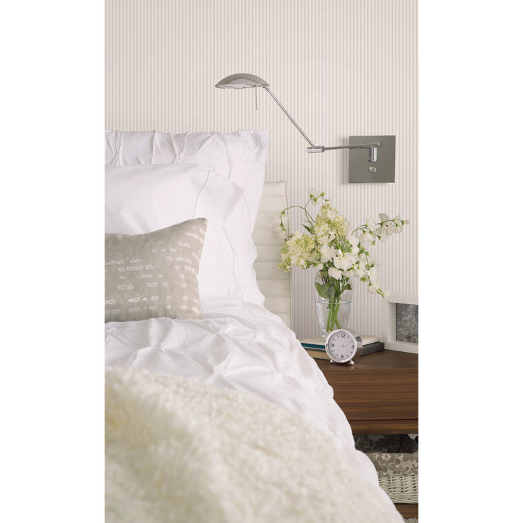 Beige/Ivory Ticking Stripe Non-Pasted Vinyl Wallpaper Roll