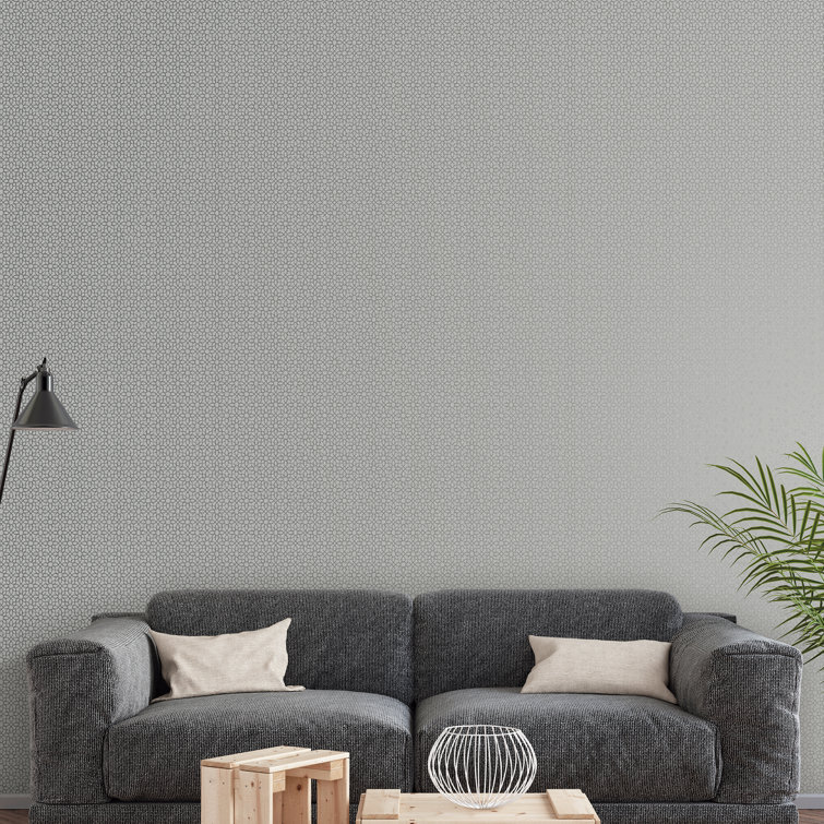 Gray Geometric Vinyl-Coated Non-Pasted Wallpaper Roll