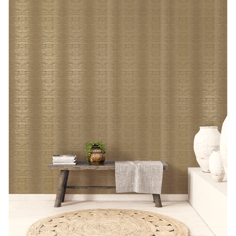 Metallic FX Layered Stripe 33' L x 21" W Wallpaper Roll