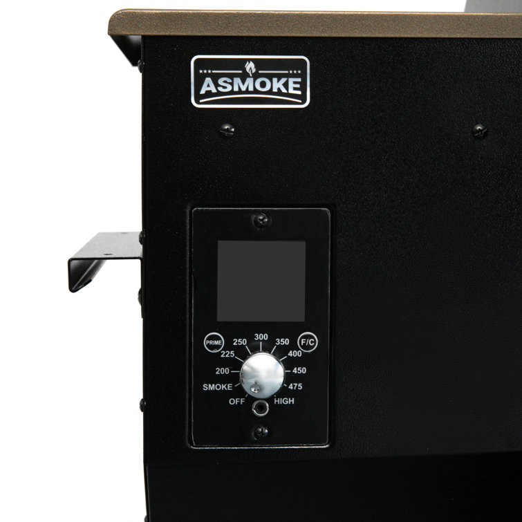 Bronze Stainless Steel Freestanding Pellet Grill with Porcelain-Coated Grates