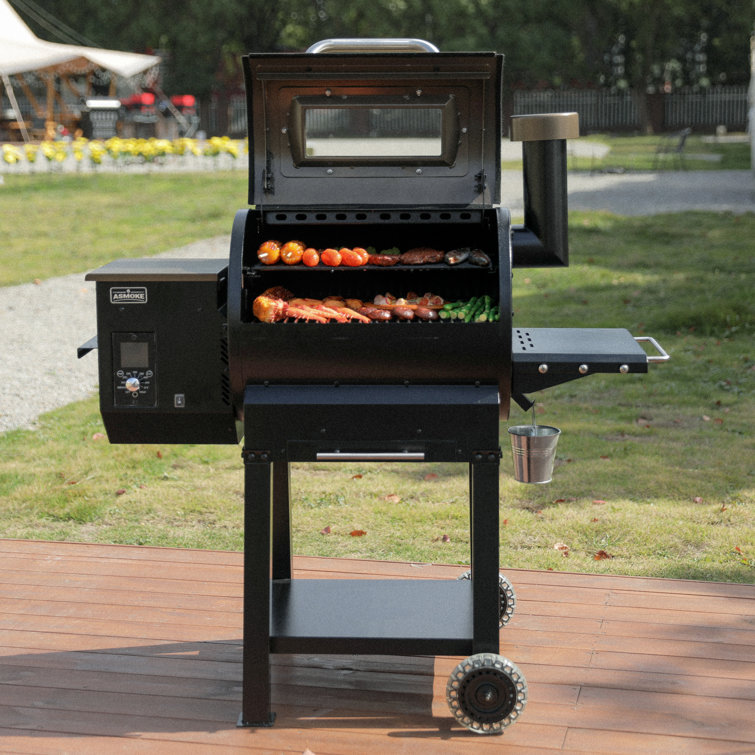Bronze and Black Wood Pellet Grill with Skylights