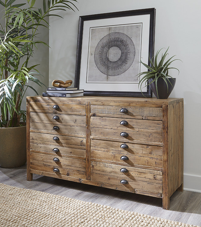 Farmhouse Brown Double Dovetail 6-Drawer Dresser