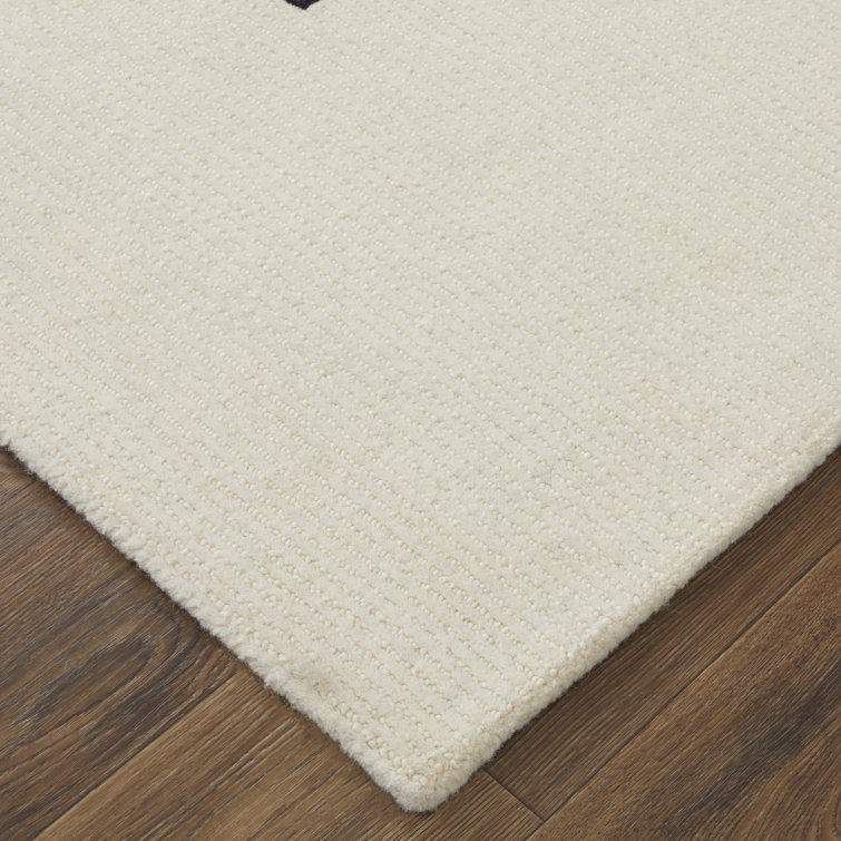 Hand-Tufted Black and Gray Abstract Wool Rug, 9' x 12'