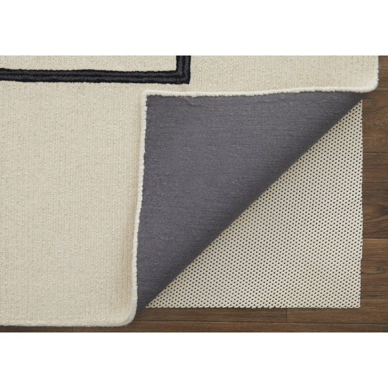 Hand-Tufted Black and Gray Abstract Wool Rug, 9' x 12'