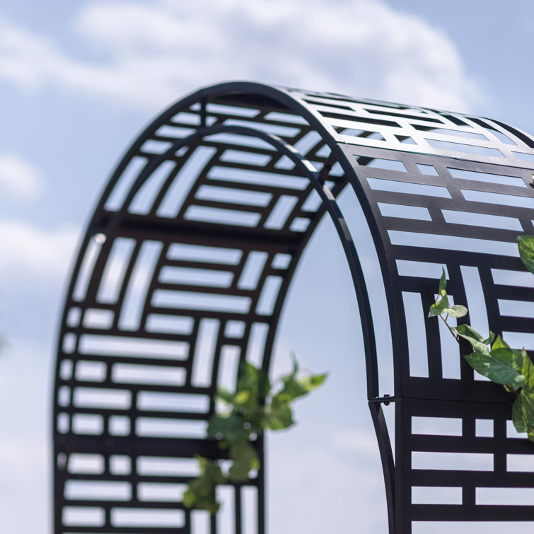 Geometric Black Metal Garden Arch Arbor