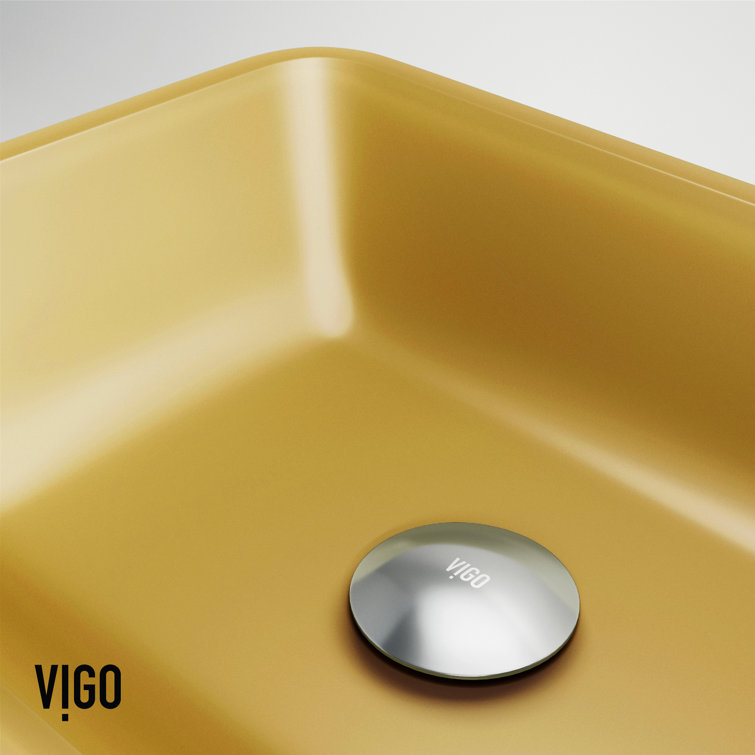 Citron Yellow Glass Rectangular Vessel Bathroom Sink