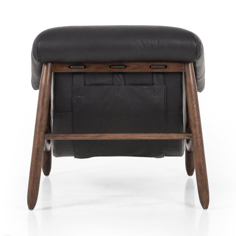 Heirloom Black Genuine Leather Handcrafted Armchair