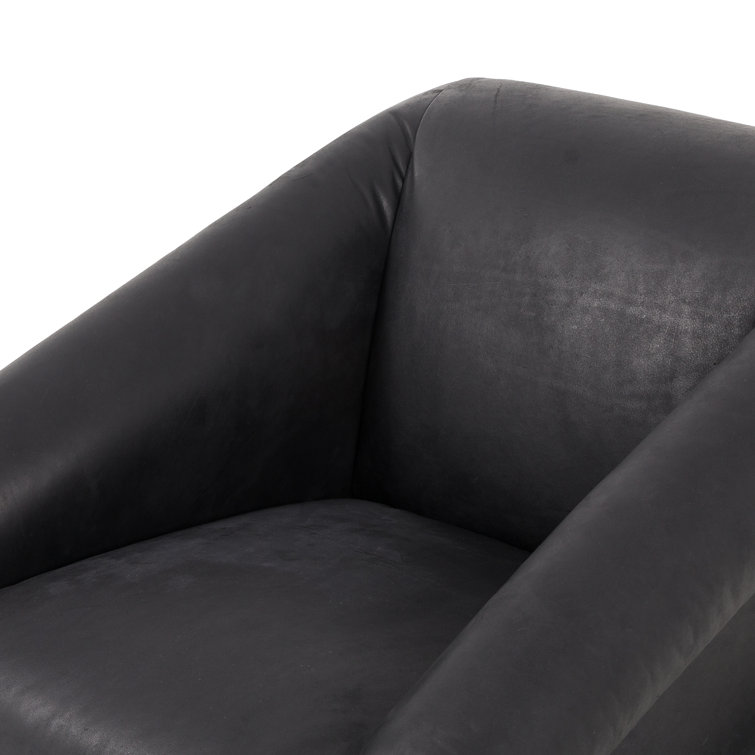 Heirloom Black Genuine Leather Handcrafted Armchair