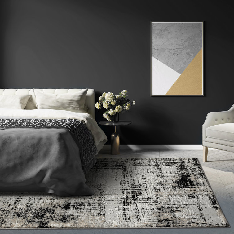 Luxe Weavers Gray Abstract 6' x 9' Synthetic Area Rug