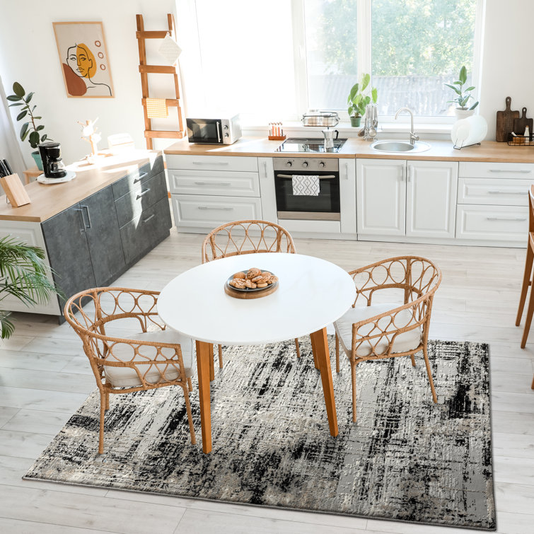 Luxe Weavers Gray Abstract 6' x 9' Synthetic Area Rug