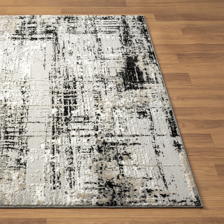 Luxe Weavers Gray Abstract 6' x 9' Synthetic Area Rug