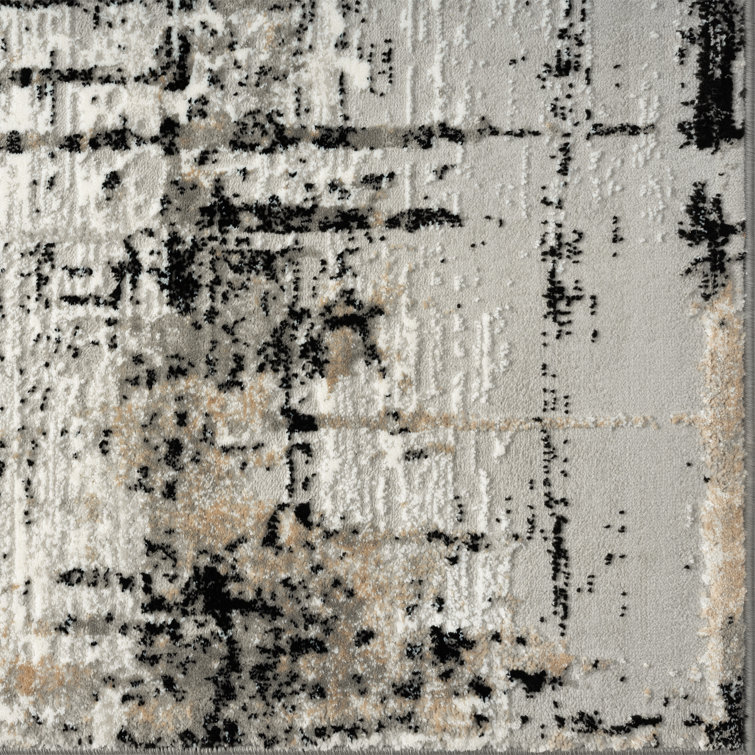 Luxe Weavers Gray Abstract 6' x 9' Synthetic Area Rug