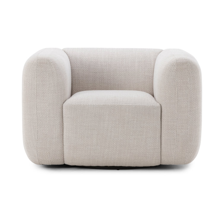 Nara 35.5'' Luxurious Brown Swivel Armchair with Soft Upholstery