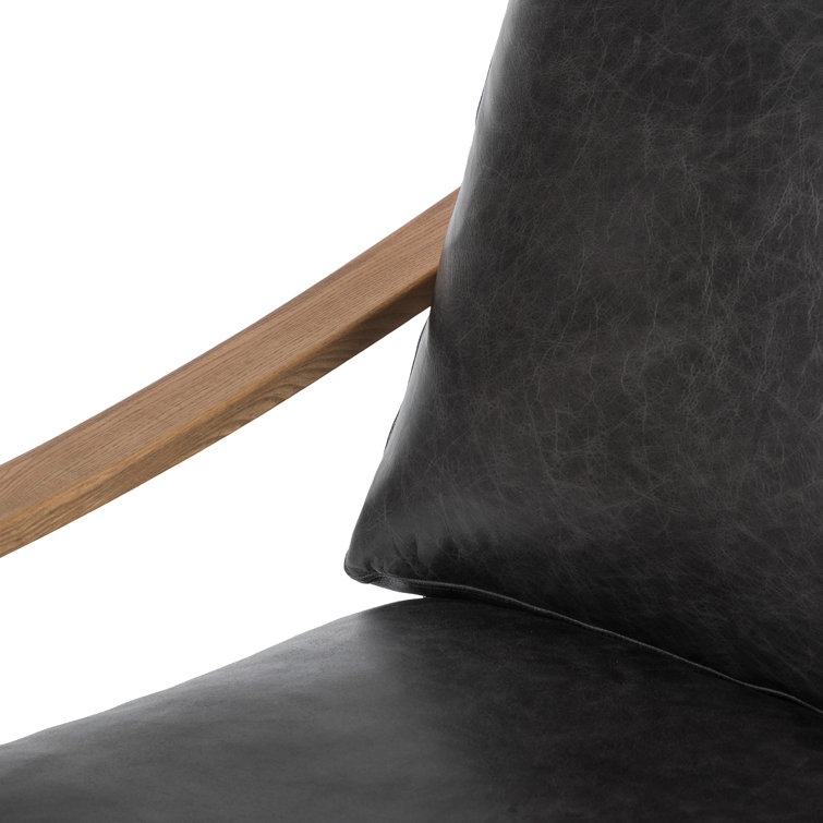 Sonoma Black Leather Modern Accent Chair