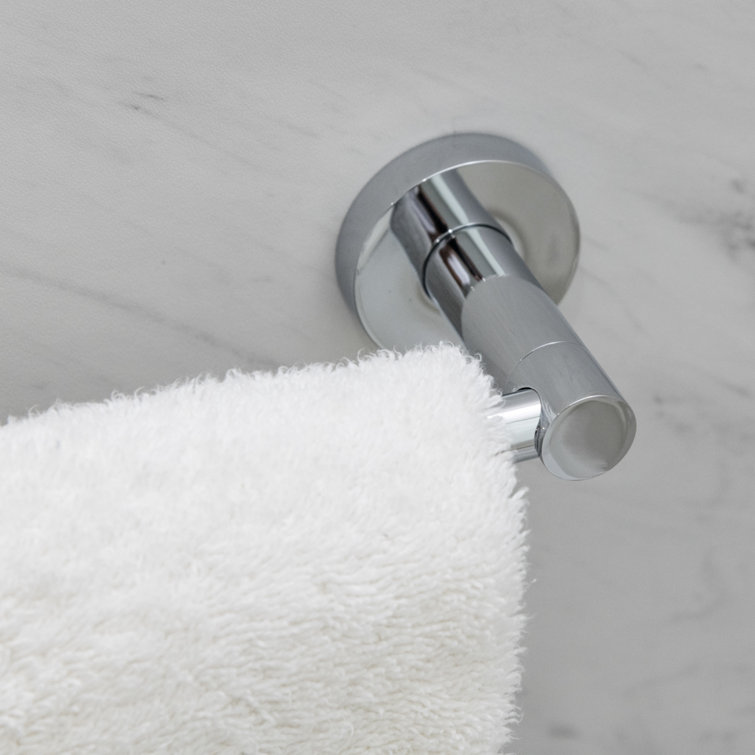 Polished Chrome Bathroom Towel Bar and Toilet Paper Holder Set