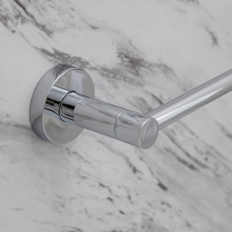 Polished Chrome Bathroom Towel Bar and Toilet Paper Holder Set