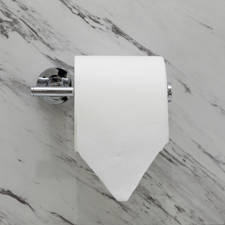 Polished Chrome Bathroom Towel Bar and Toilet Paper Holder Set