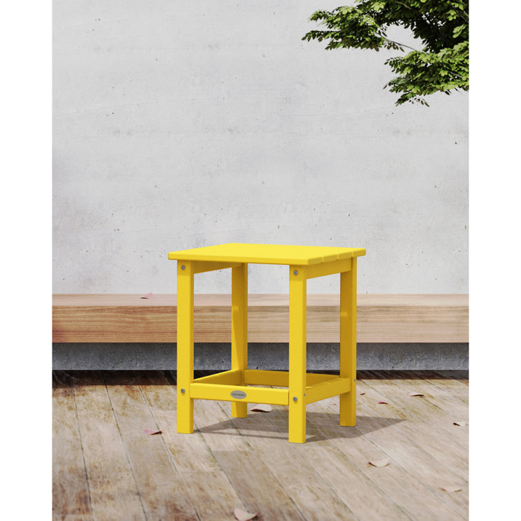Lemon Yellow Polywood 18" Outdoor Side Table