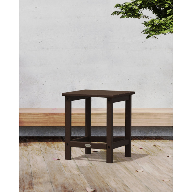 Mahogany 18" Outdoor Side Table with Recycled Lumber