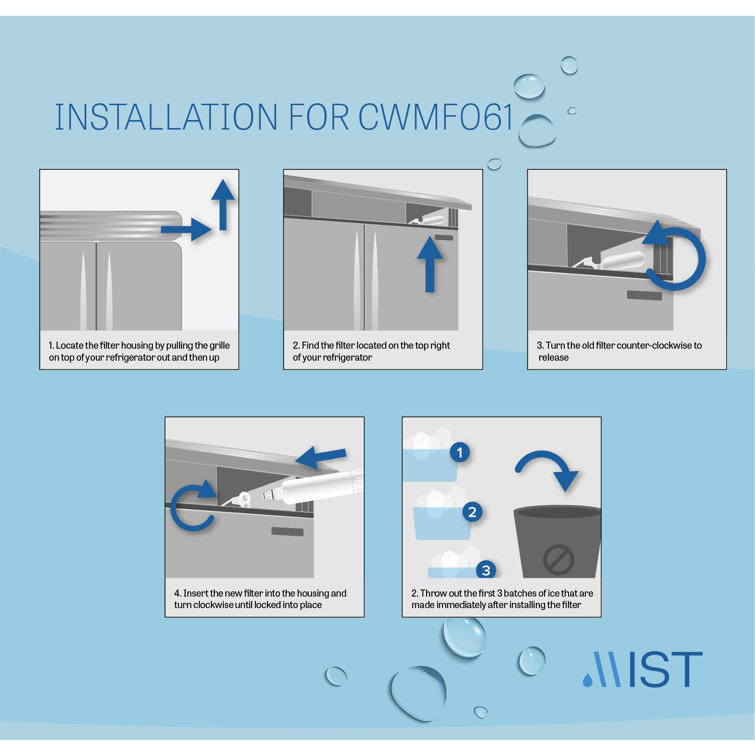 Mist 3-Pack White Twist-in Refrigerator Water Filter