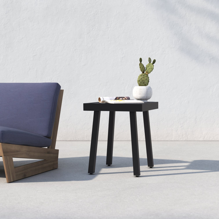 Armando Black Aluminum Square Outdoor Side Table