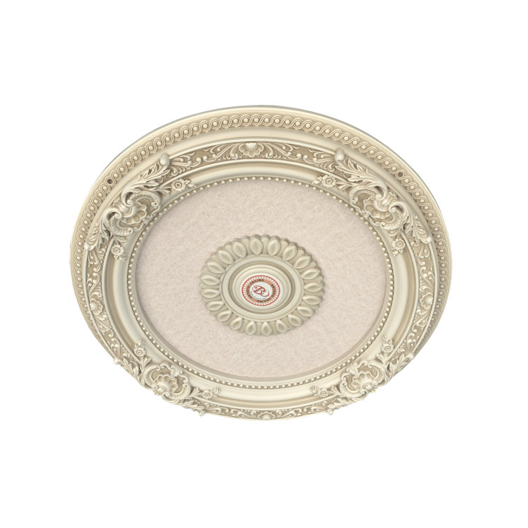 Cream Antique Polystyrene Round Ceiling Medallion, 24 Inches