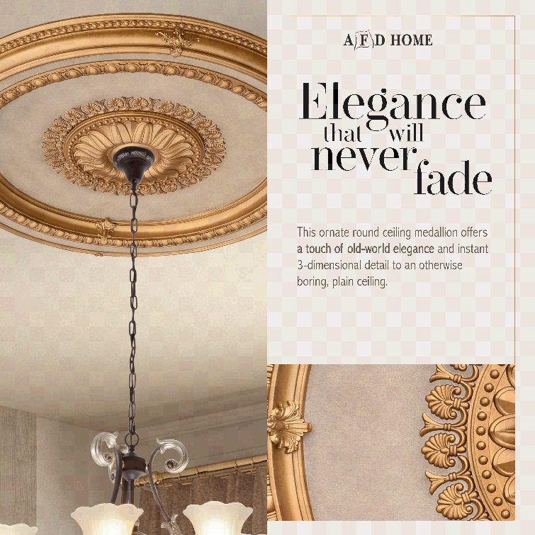 Gold Beige 47'' Round Polystyrene Ceiling Medallion