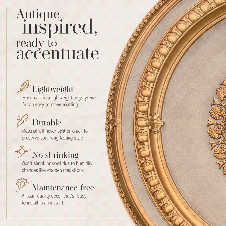 Gold Beige 47'' Round Polystyrene Ceiling Medallion