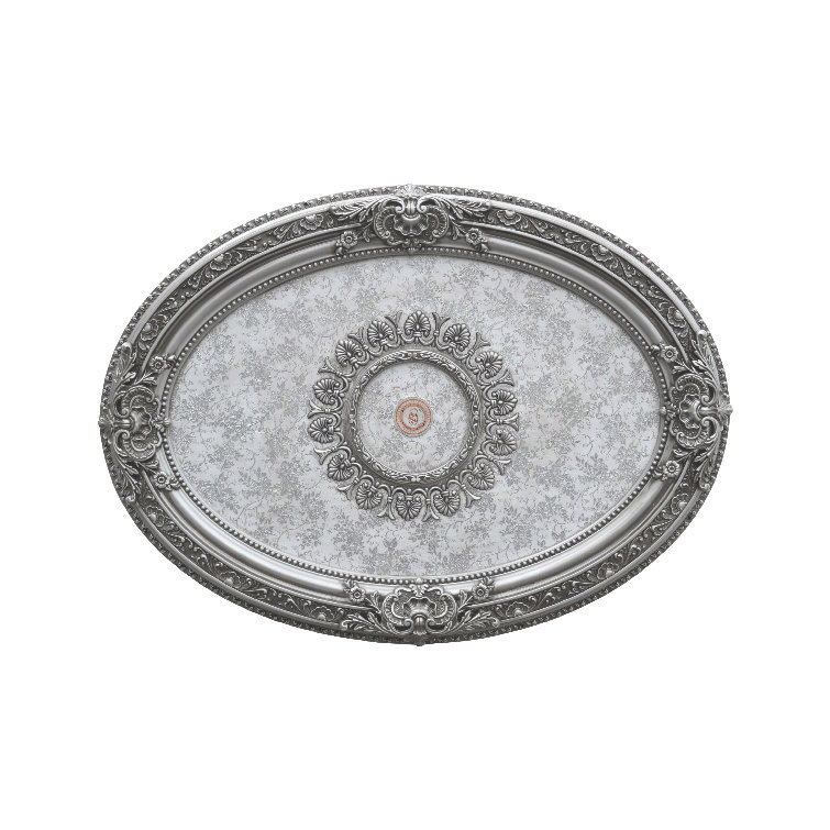 Antique Silver Oval Polystyrene Ceiling Medallion