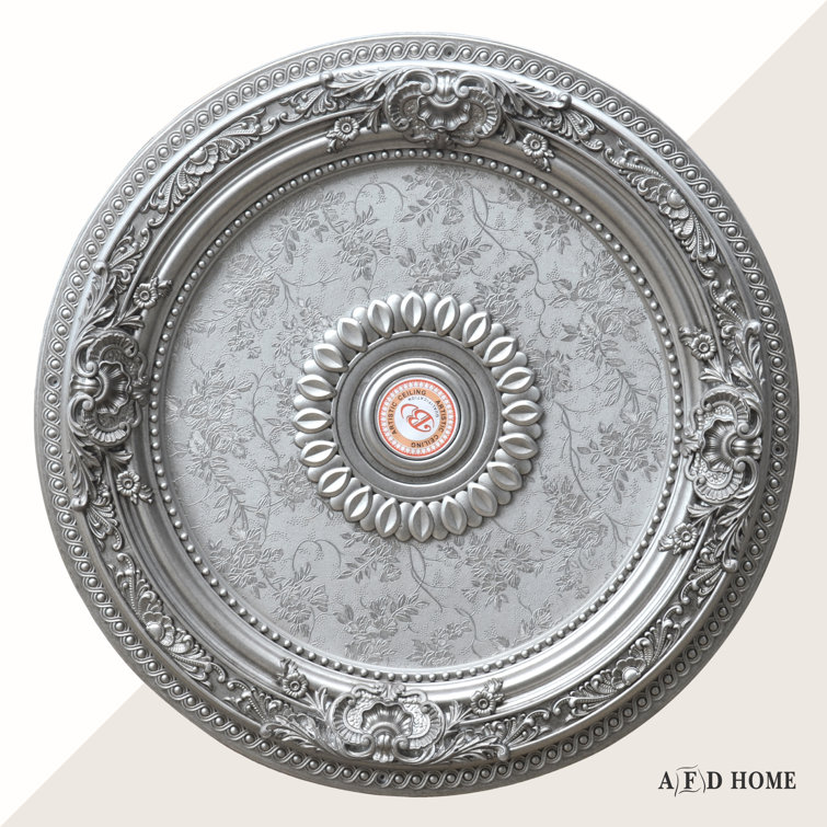 Antique Silver 24" Round Polystyrene Ceiling Medallion