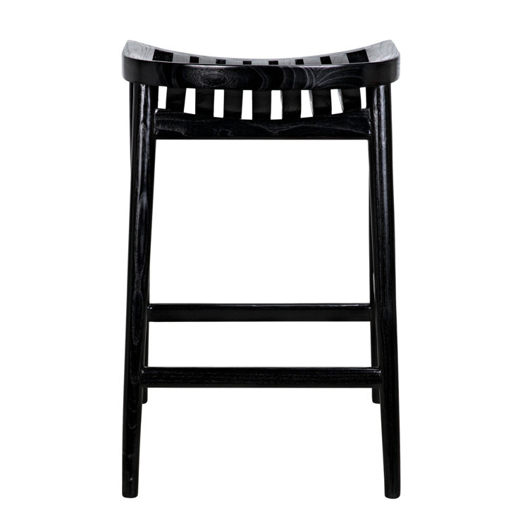 Ronald Charcoal Black 25.5'' Solid Wood Counter Stool