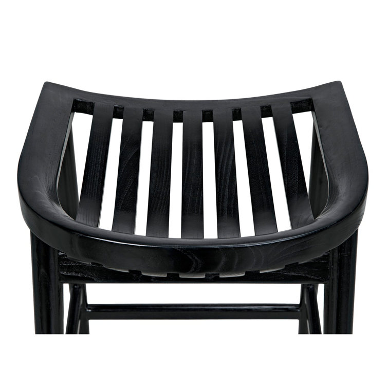 Ronald Charcoal Black 25.5'' Solid Wood Counter Stool