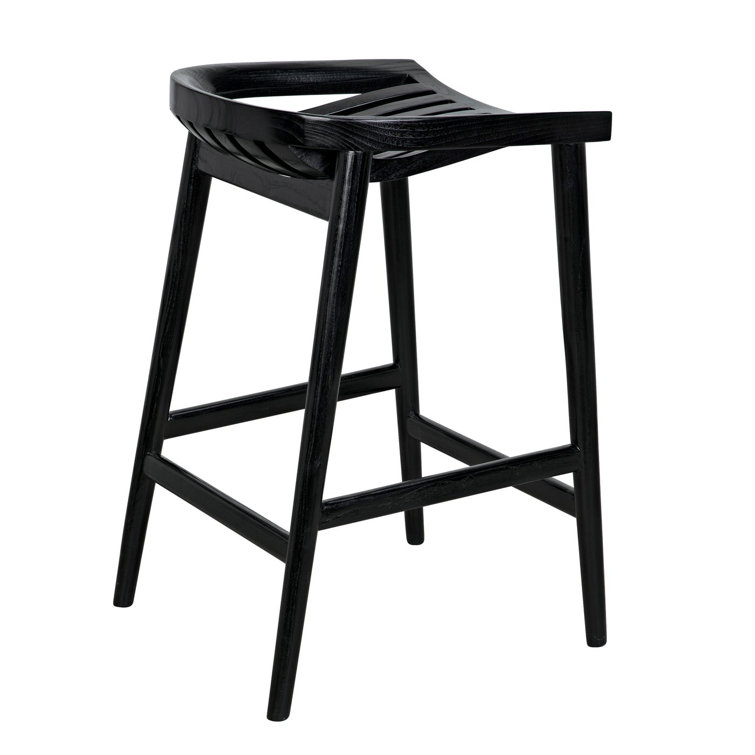 Ronald Charcoal Black 25.5'' Solid Wood Counter Stool