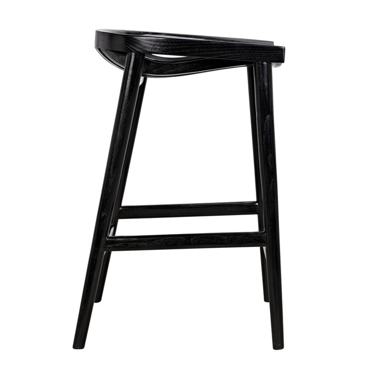 Ronald Charcoal Black 25.5'' Solid Wood Counter Stool