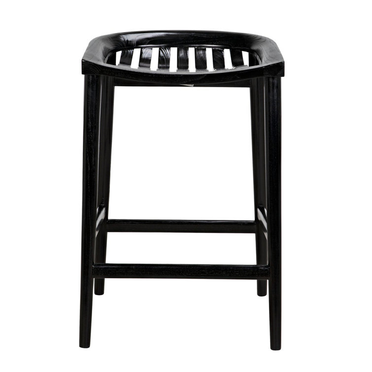 Ronald Charcoal Black 25.5'' Solid Wood Counter Stool
