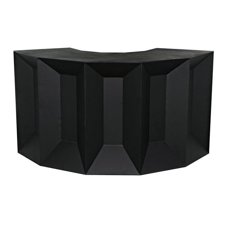 Peter 78'' Matte Black Industrial Steel Bar Cabinet