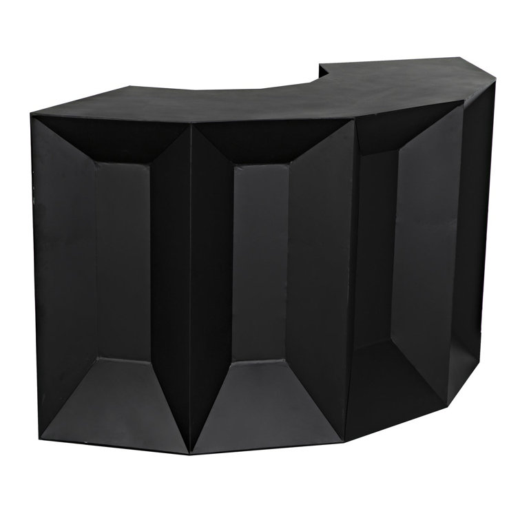 Peter 78'' Matte Black Industrial Steel Bar Cabinet