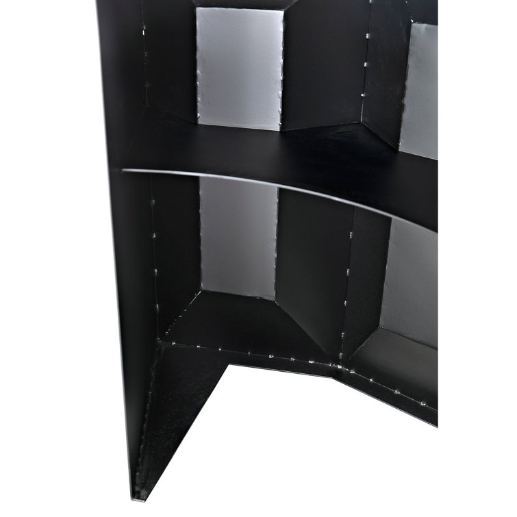 Peter 78'' Matte Black Industrial Steel Bar Cabinet