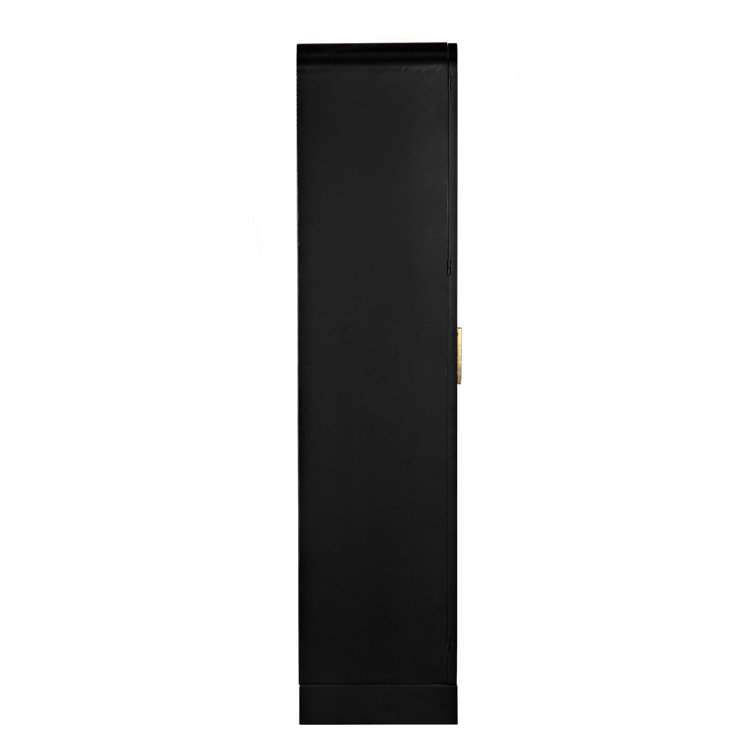 Tresor Black Lighted China Cabinet with Gold Handles
