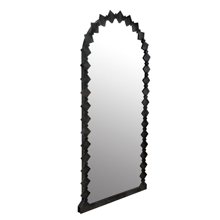 Aya Sleek Black Industrial Edge Modern Accent Mirror