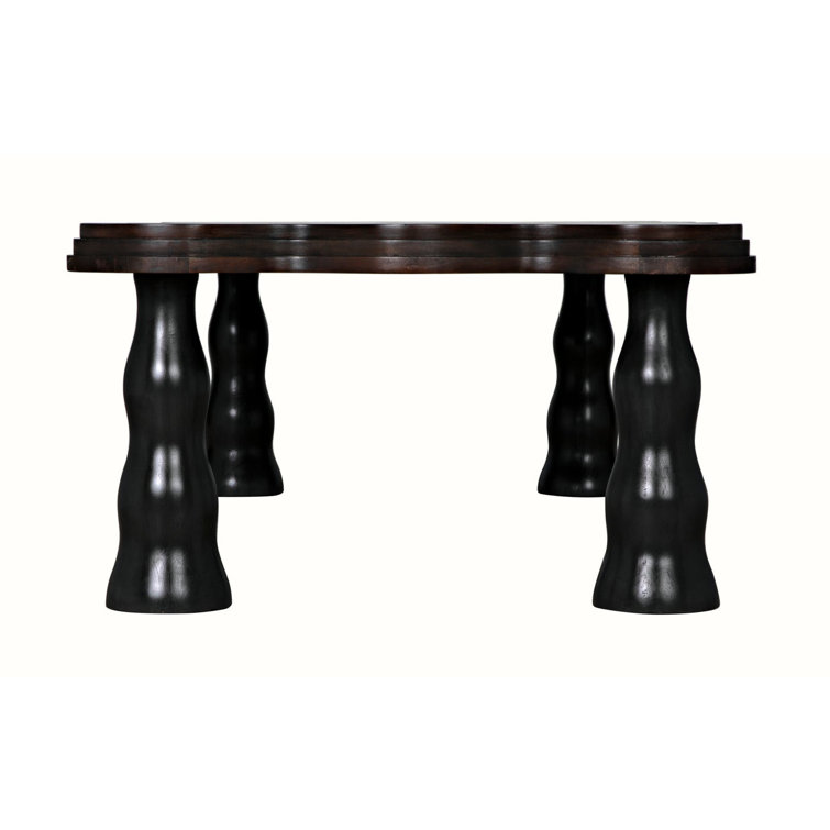 Lilly Dark Wood Scalloped Edge Coffee Table