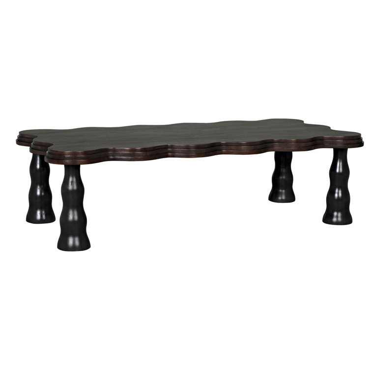 Lilly Dark Wood Scalloped Edge Coffee Table