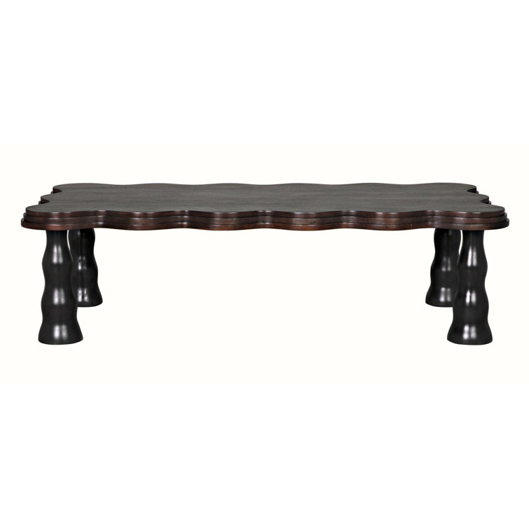 Lilly Dark Wood Scalloped Edge Coffee Table