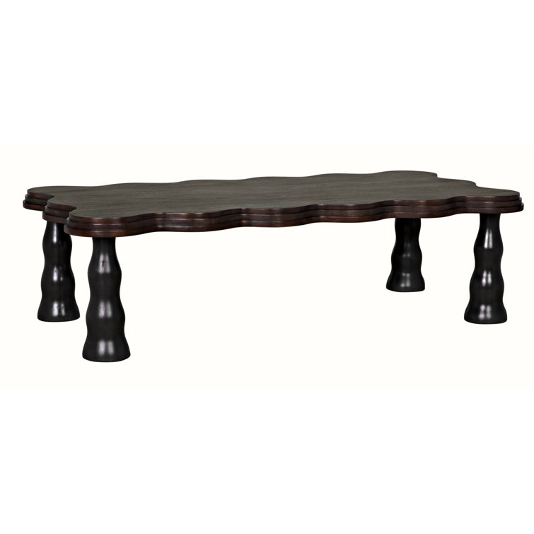 Lilly Dark Wood Scalloped Edge Coffee Table
