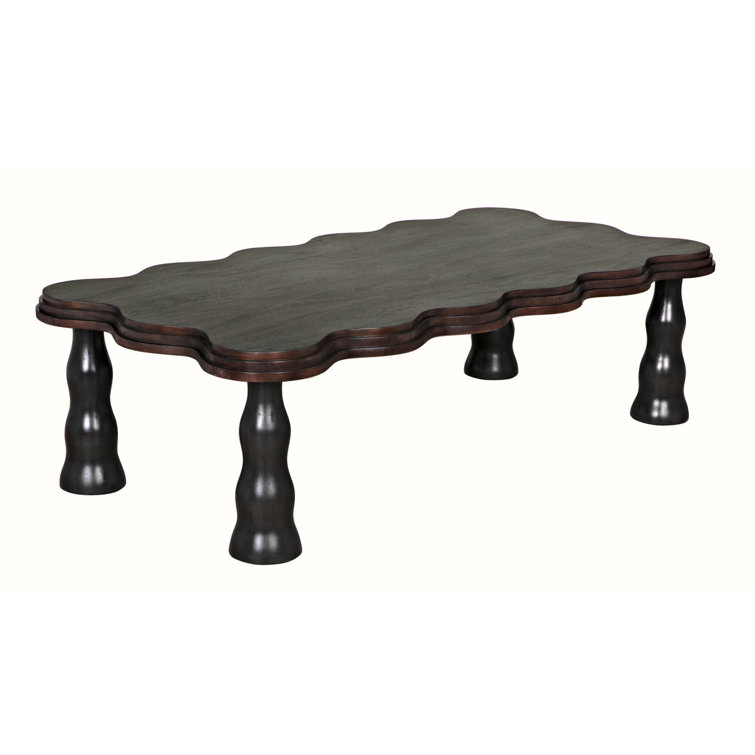 Lilly Dark Wood Scalloped Edge Coffee Table