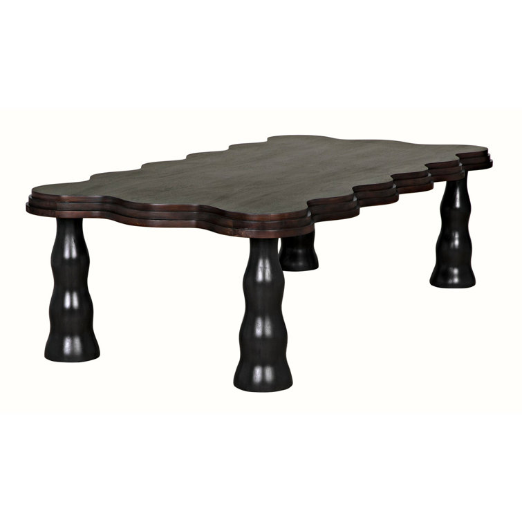 Lilly Dark Wood Scalloped Edge Coffee Table