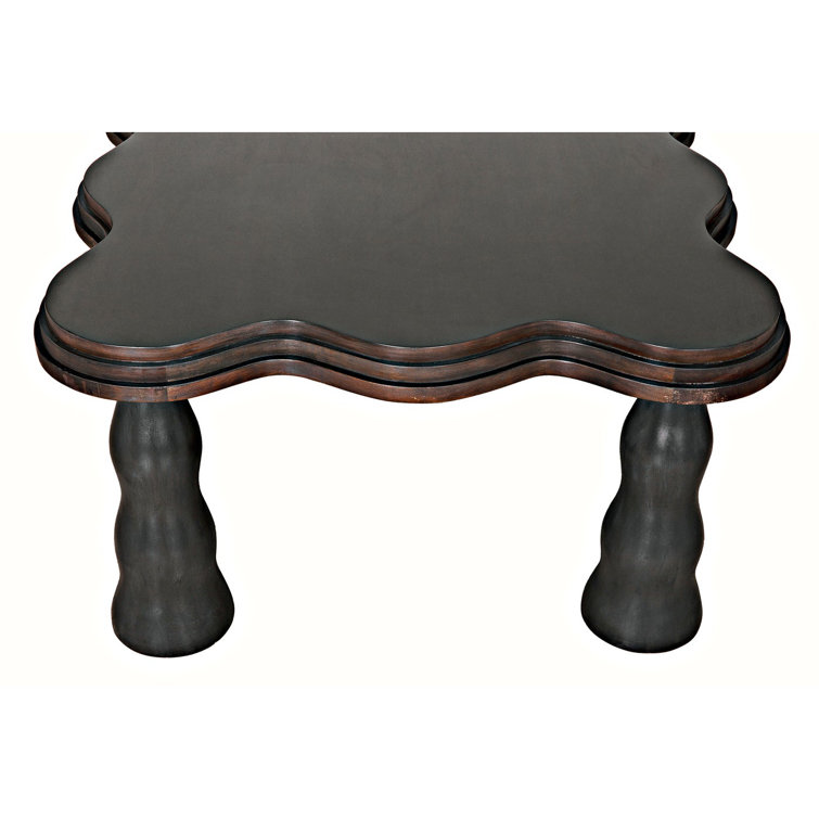 Lilly Dark Wood Scalloped Edge Coffee Table