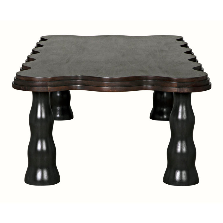 Lilly Dark Wood Scalloped Edge Coffee Table